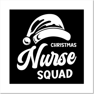 Christmas Nurse Squad White Santa Hat Posters and Art